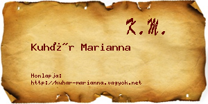 Kuhár Marianna névjegykártya